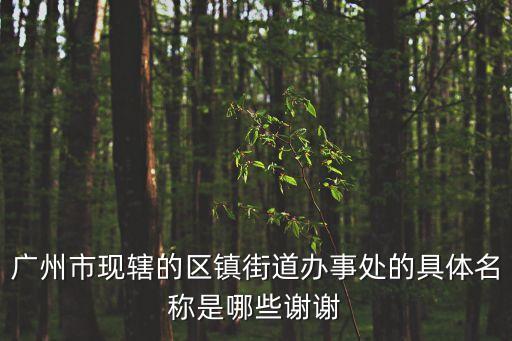 廣州市現轄的區鎮街道辦事處的具體名稱是哪些謝謝