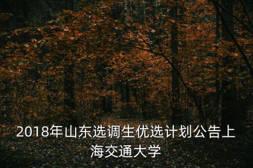 上海市2018年選調生公告，2018年云南定向招錄上海交通大學選調生公告