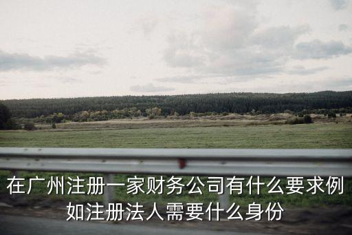 在廣州注冊一家財務公司有什么要求例如注冊法人需要什么身份
