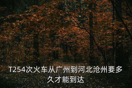 T254次火車從廣州到河北滄州要多久才能到達