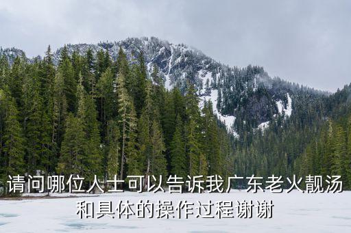 請問哪位人士可以告訴我廣東老火靚湯和具體的操作過程謝謝