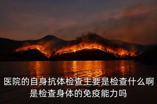 廣州自體抗體檢測什么，醫院的自身抗體檢查主要是檢查什么啊是檢查身體的免疫能力嗎