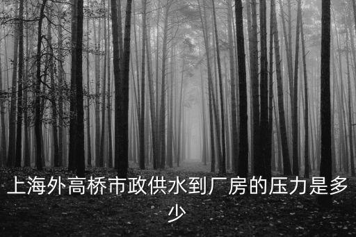 上海市政自來水壓力是多少，上海外高橋市政供水到廠房的壓力是多少