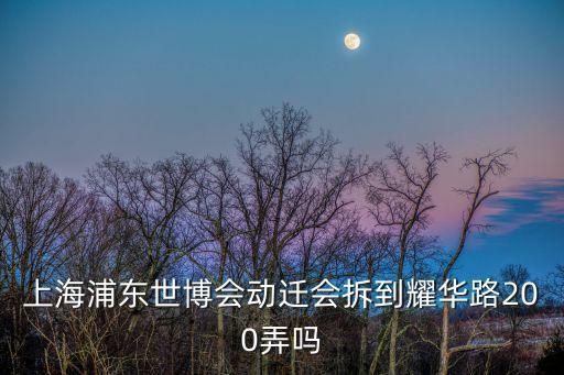 上海浦東世博會動遷會拆到耀華路200弄嗎