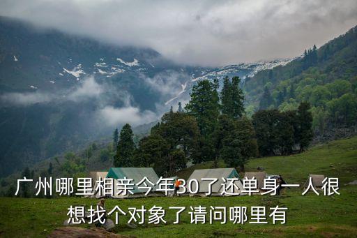 廣州哪里相親今年30了還單身一人很想找個對象了請問哪里有