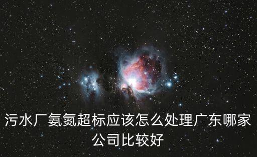 污水廠氨氮超標應該怎么處理廣東哪家公司比較好
