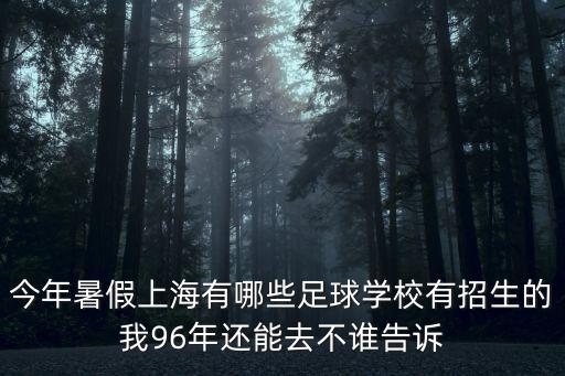 上海市足球青訓(xùn)最好的俱樂部，今年暑假上海有哪些足球?qū)W校有招生的我96年還能去不誰告訴
