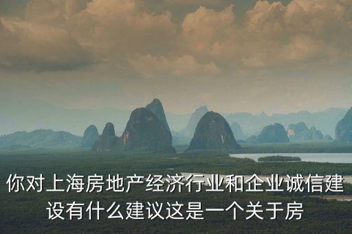 上海市的誠信建設，你對上海房地產經濟行業和企業誠信建設有什么建議這是一個關于房