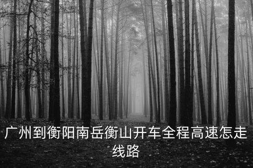 廣州到衡陽南岳衡山開車全程高速怎走線路