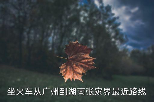 坐火車從廣州到湖南張家界最近路線
