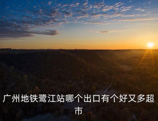 廣州地鐵鷺江站哪個出口有個好又多超市