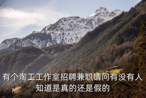 有個淘工工作室招聘兼職請問有沒有人知道是真的還是假的