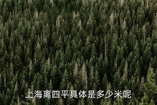 上海離四平具體是多少米呢