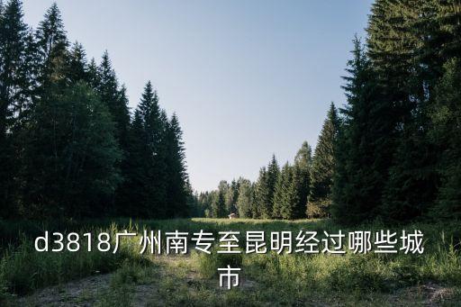 d3818廣州南專至昆明經過哪些城市