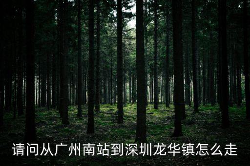廣州南站到深圳龍華區怎么坐車，廣州南站至深圳龍華
