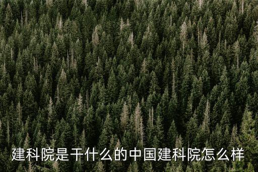 建科院是干什么的中國建科院怎么樣