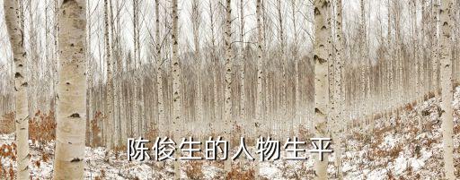 陳俊生的人物生平