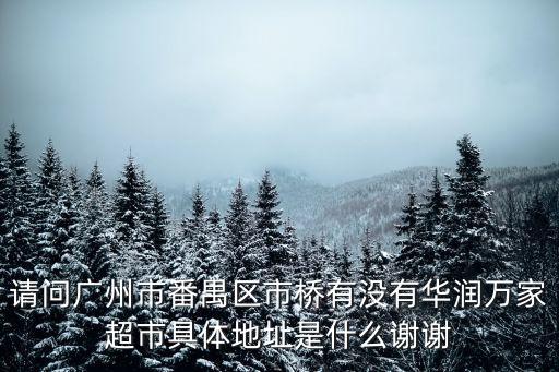 請問廣州市番禺區市橋有沒有華潤萬家超市具體地址是什么謝謝