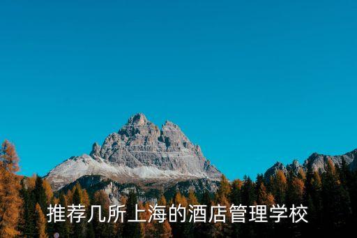 推薦幾所上海的酒店管理學校