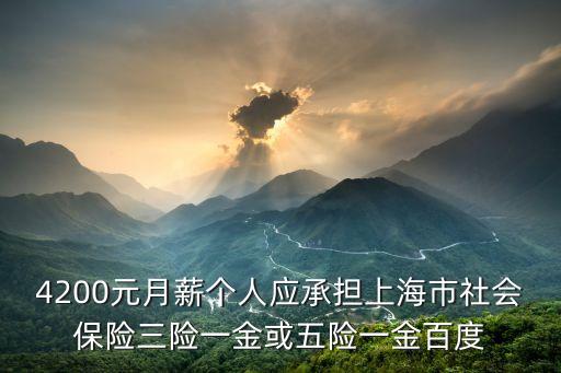 4200元月薪個人應(yīng)承擔(dān)上海市社會保險三險一金或五險一金百度
