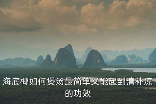 廣州海底椰黃豆煲湯，海底椰煲湯有哪些做法