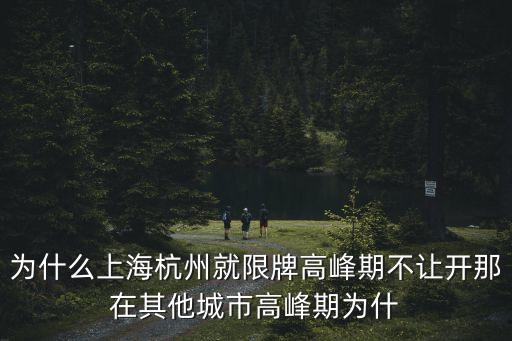 上海市政府為什么限牌，為什么上海杭州就限牌高峰期不讓開那在其他城市高峰期為什