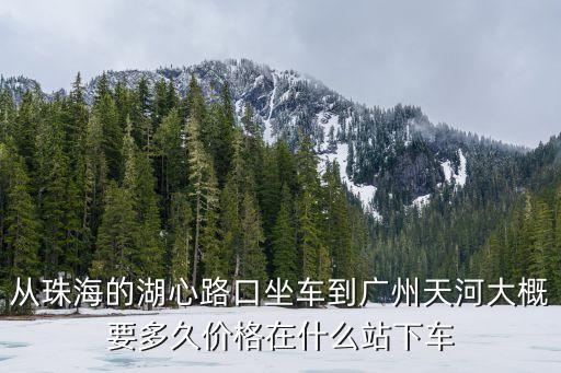 珠海金灣湖心路口到廣州，湖心路口客運站至廣州天河客運站下午有幾點鐘的車
