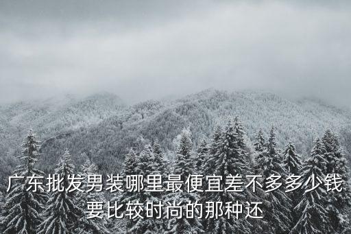 廣東批發男裝哪里最便宜差不多多少錢要比較時尚的那種還