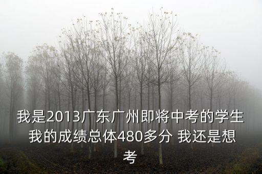 我是2013廣東廣州即將中考的學生 我的成績總體480多分 我還是想考