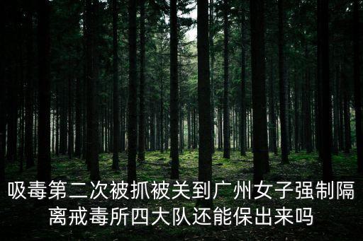 吸毒第二次被抓被關到廣州女子強制隔離戒毒所四大隊還能保出來嗎
