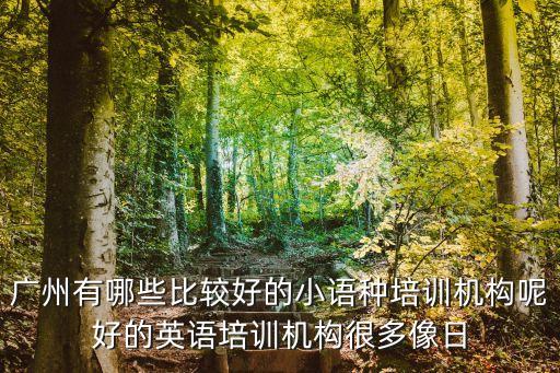 廣州有哪些比較好的小語種培訓機構呢好的英語培訓機構很多像日