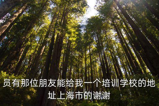 上海市監理培訓在哪里，員有那位朋友能給我一個培訓學校的地址上海市的謝謝