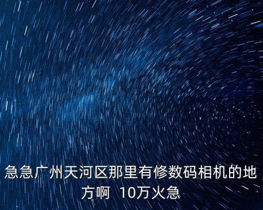 急急廣州天河區那里有修數碼相機的地方啊  10萬火急