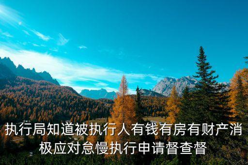 上海市高院執(zhí)行督辦，執(zhí)行局知道被執(zhí)行人有錢有房有財(cái)產(chǎn)消極應(yīng)對(duì)怠慢執(zhí)行申請(qǐng)督查督