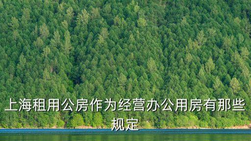 上海租用公房作為經營辦公用房有那些規定