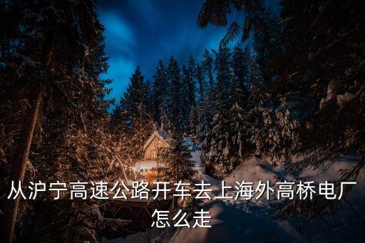 上海市區 煙囪，從滬寧高速公路開車去上海外高橋電廠怎么走
