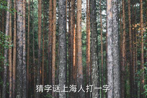 上海市民猜字謎，猜字謎上海人打一字