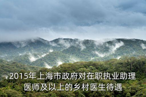 2015年上海市政府對(duì)在職執(zhí)業(yè)助理醫(yī)師及以上的鄉(xiāng)村醫(yī)生待遇