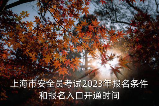 上海市安全員網(wǎng)上報(bào)名，上海市安全員考試2023年報(bào)名條件和報(bào)名入口開通時(shí)間