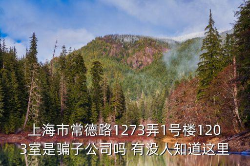 上海市常德路1273弄1號樓1203室是騙子公司嗎 有沒人知道這里