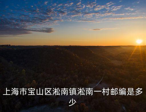 上海市寶山區淞南鎮淞南一村郵編是多少