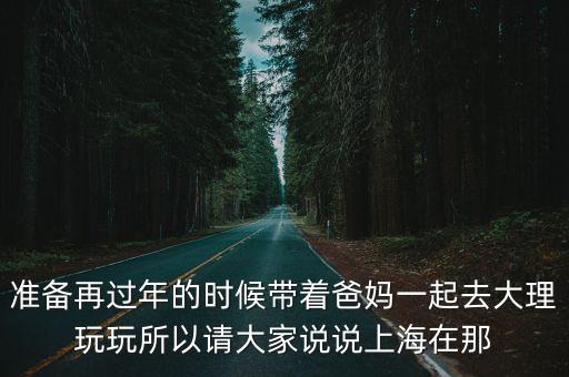 準備再過年的時候帶著爸媽一起去大理玩玩所以請大家說說上海在那