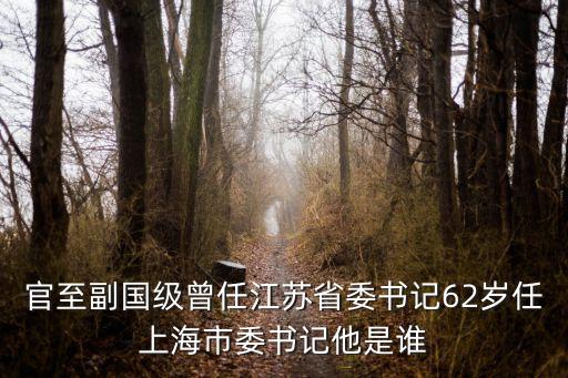官至副國級曾任江蘇省委書記62歲任上海市委書記他是誰