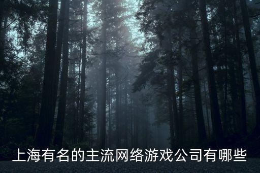 上海市蒲蒙網絡科技有限公司，上海有名的主流網絡游戲公司有哪些
