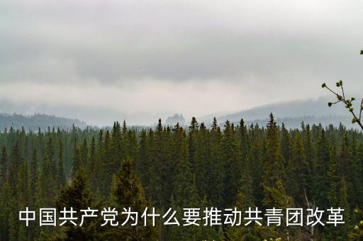 中國共產黨為什么要推動共青團改革