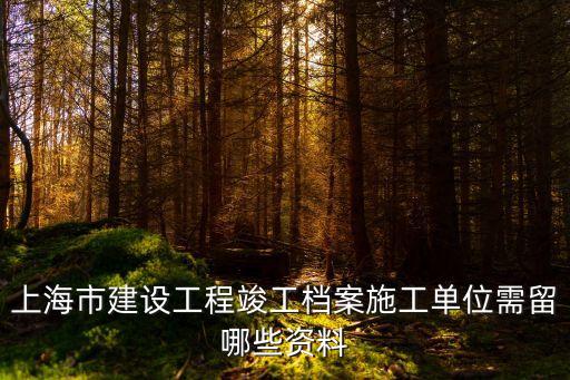 上海市建設工程竣工檔案施工單位需留哪些資料