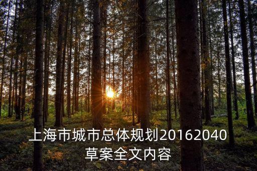 上海市城區發展藍圖，上海未來規劃