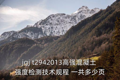 jgj t2942013高強(qiáng)混凝土強(qiáng)度檢測技術(shù)規(guī)程 一共多少頁