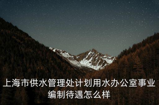 上海市供水管理處計劃用水辦公室事業編制待遇怎么樣