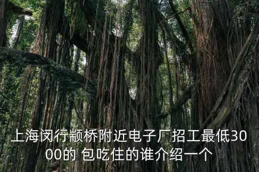 上海閔行顓橋附近電子廠招工最低3000的 包吃住的誰介紹一個